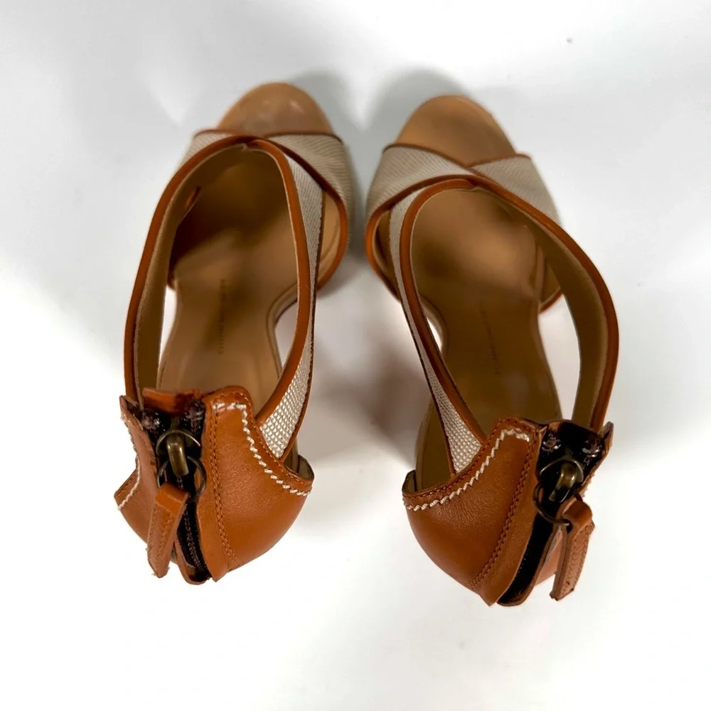 Giuseppe Zanotti Canvas and Leather Heel Sandals - Picture 3 of 14